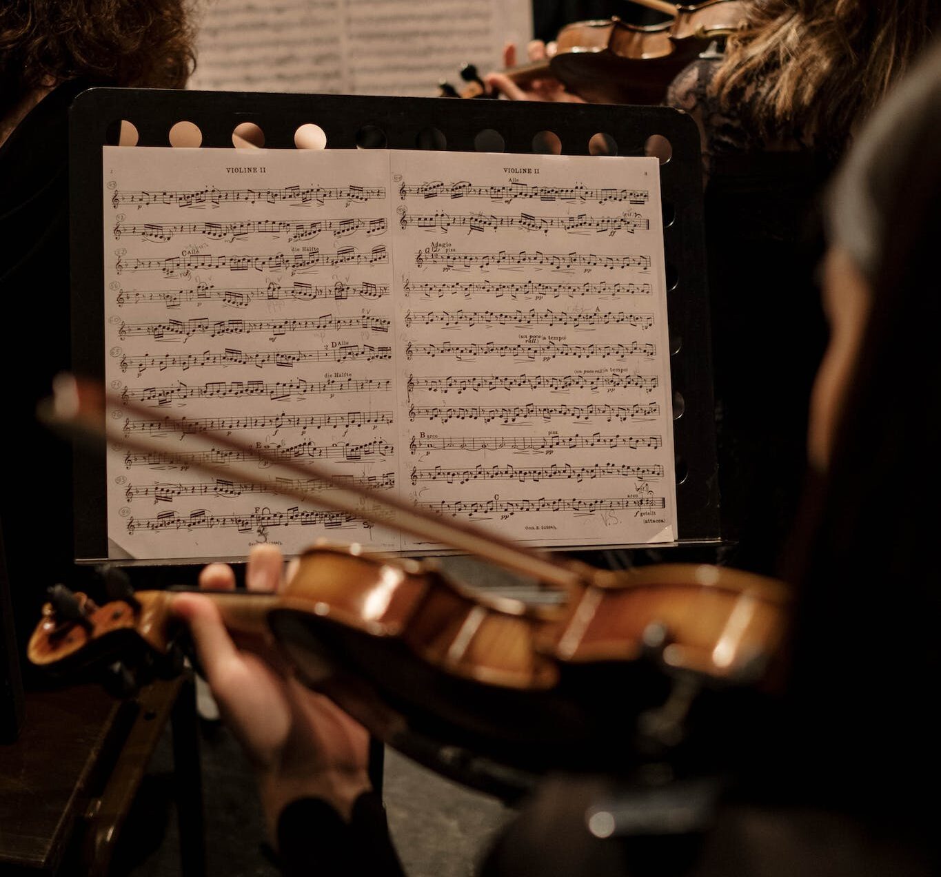 Persons Playing Violin in an Orchestra